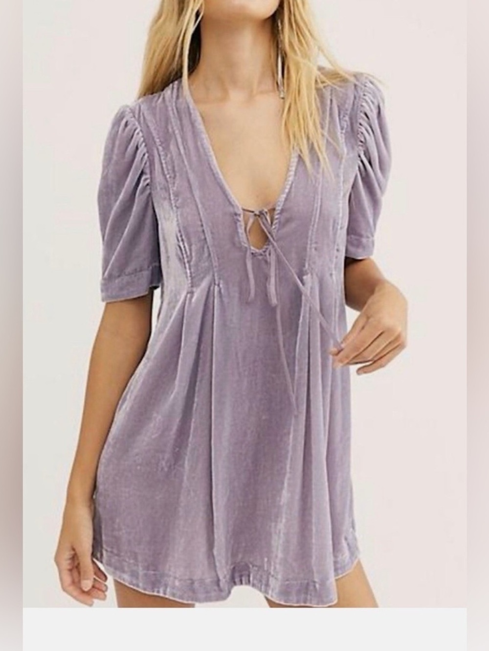 Free people Adele Velvet Tunic Blouse violet/purple size small